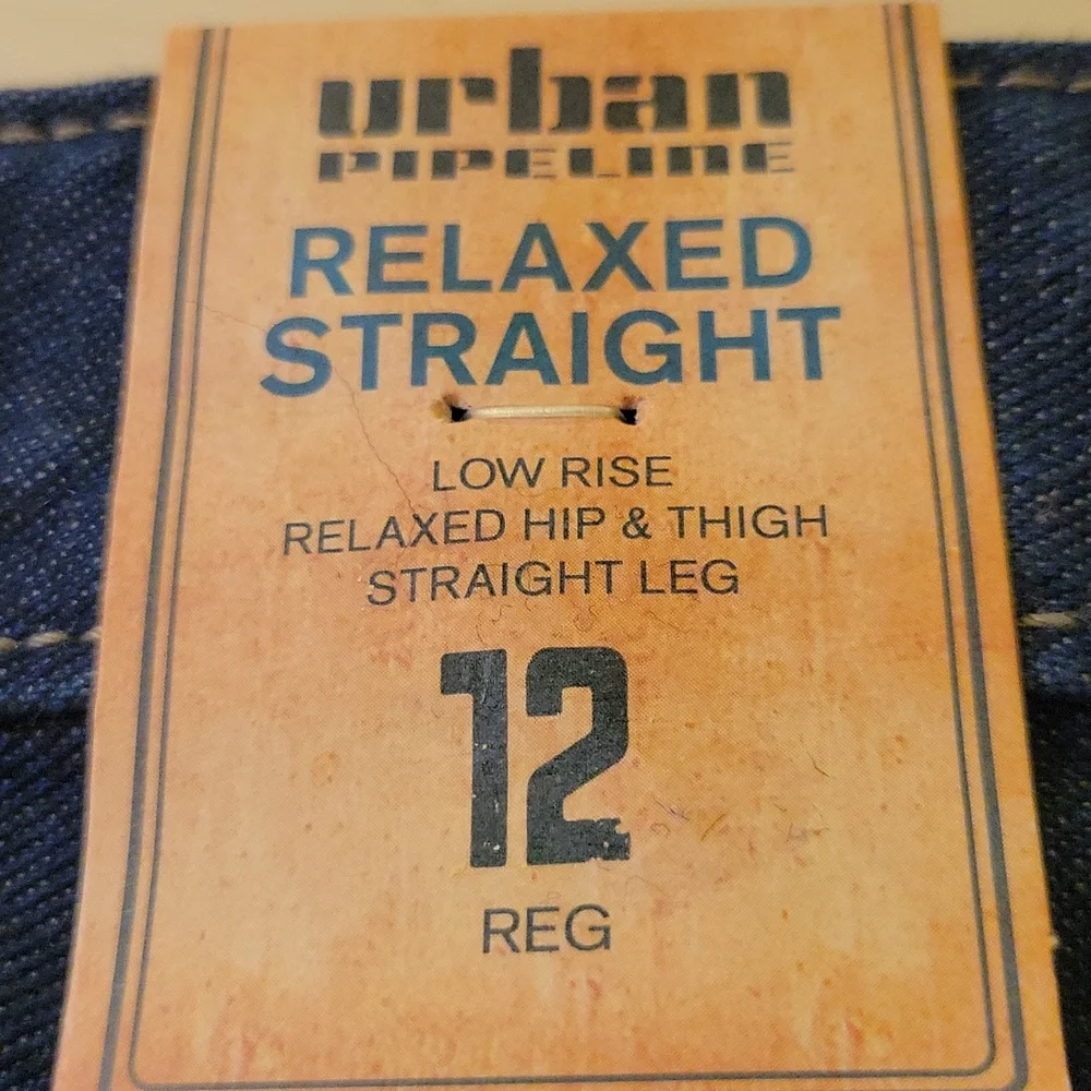 Urban Pipeline Relaxed Straight Boys Jeans, Size 12
